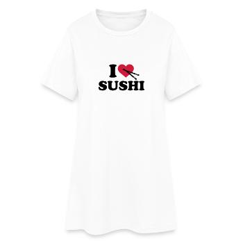 I love Sushi - Frauen T-Shirt-Kleid - Weiß - Vorne