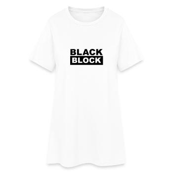 black block - black bloc - Robe T-shirt Femme - blanc - Devant