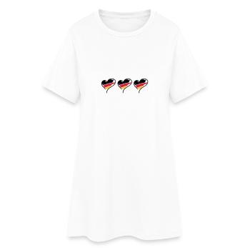Allemagne, trois, trois, coeur, la Coupe du Monde - Robe T-shirt Femme - blanc - Devant