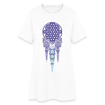 Méditation de spiritualité Géométrie sacrée Symbole Om - Robe T-shirt Femme - blanc - Devant