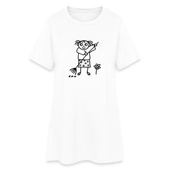 Gartenarbeit Gärtnerin - Frauen T-Shirt-Kleid - Weiß - Vorne