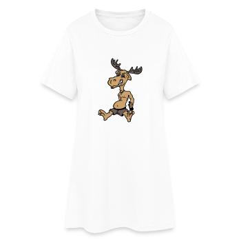 Elch - Frauen T-Shirt-Kleid - Weiß - Vorne
