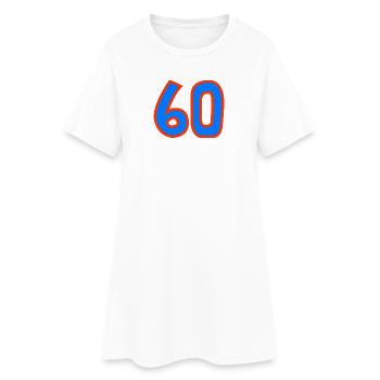 60. 60 JAHRE. 60-JÄHRIGES JUBILÄUM. 60. GEBURTSTAG. - Frauen T-Shirt-Kleid - Weiß - Vorne