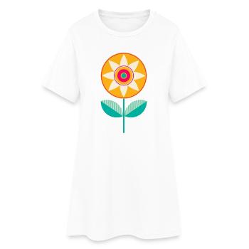 Cute Colorful Flower - Women’s T-Shirt Dress - white - Front