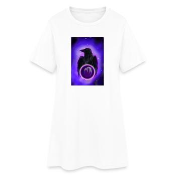 Corbeau dans l’Orbe Néon - Robe T-shirt Femme - blanc - Devant