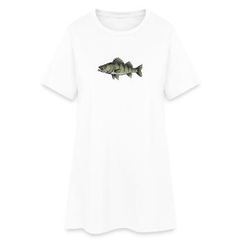 Zander Raubfisch Angeln - Frauen T-Shirt-Kleid - Weiß - Vorne