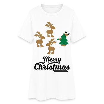 T-shirts amusants pour Noël - Robe T-shirt Femme - blanc - Devant