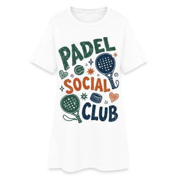 Vintage Padel Social Club - Frauen T-Shirt-Kleid - Weiß - Vorne