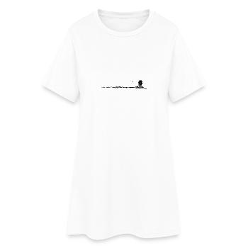 Cartoon Blume im Gras mit Insekt - Frauen T-Shirt-Kleid - Weiß - Vorne
