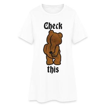 Funny Bear - Women’s T-Shirt Dress - white - Front