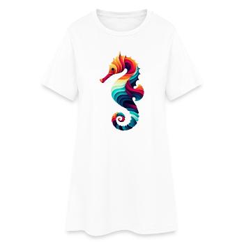 Hippocampe - Robe T-shirt Femme - blanc - Devant