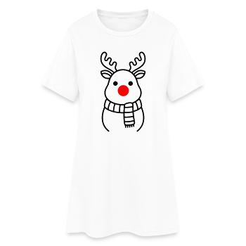 Mignon renne au nez rouge | Rudolph - Robe T-shirt Femme - blanc - Devant
