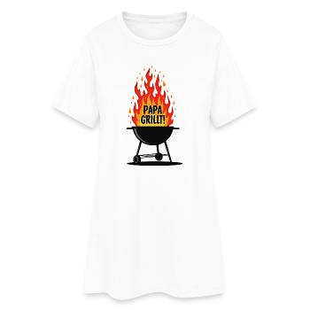 Barbecue Saison du barbecue Papa grillant au grill Papa grillant - Robe T-shirt Femme - blanc - Devant