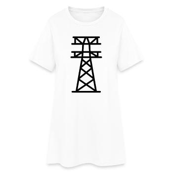 power pole - Women’s T-Shirt Dress - white - Front
