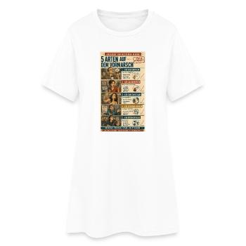 5 Arten auf dem Vormarsch - Frauen T-Shirt-Kleid - Weiß - Vorne