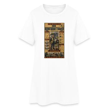 Berufskraftfahrer – die Welt kommt mit ihm an - Frauen T-Shirt-Kleid - Weiß - Vorne