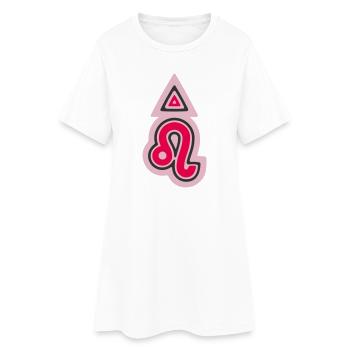 Zodiac-Stammes-Löwe und Feuer - Frauen T-Shirt-Kleid - Weiß - Vorne
