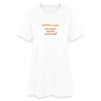 Pas de bave, je sais que je suis génial - Robe T-shirt Femme - blanc - Devant