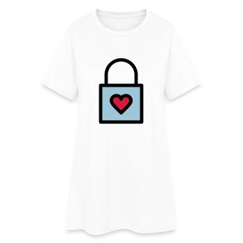 Cadenas, serrure d'amour - Robe T-shirt Femme - blanc - Devant