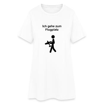 Ich gehe zum Flugplatz - Frauen T-Shirt-Kleid - Weiß - Vorne