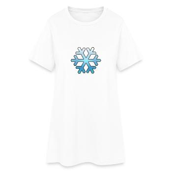 Schneeflocke - Frauen T-Shirt-Kleid - Weiß - Vorne