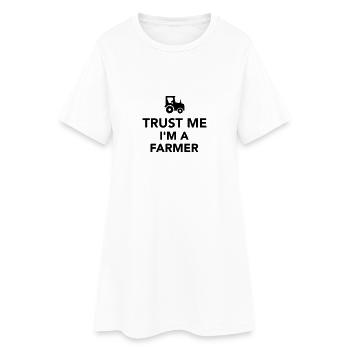 Trust me I'm a Farmer - Robe T-shirt Femme - blanc - Devant