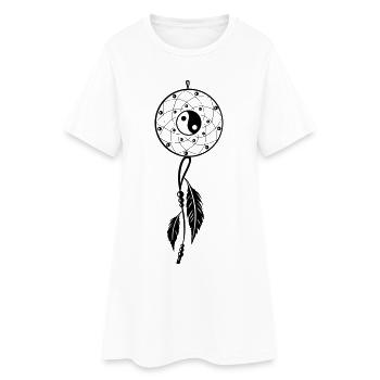 Dreamcatcher avec plumes, Yin et Yang - Robe T-shirt Femme - blanc - Devant