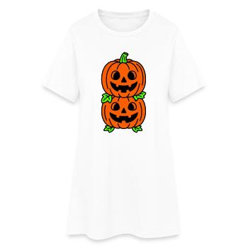Citrouilles d’Halloween - Robe T-shirt Femme - blanc - Devant