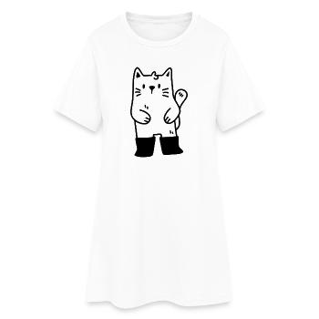 Le chat botté - Robe T-shirt Femme - blanc - Devant