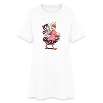 Ich Habe Gänsehaut – Lustige Gans - Frauen T-Shirt-Kleid - Weiß - Vorne