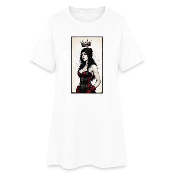 Gothic Königin im Korsett - Frauen T-Shirt-Kleid - Weiß - Vorne