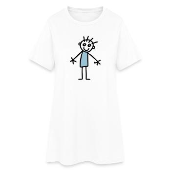 Stick figure kids drawing - V2 - Women’s T-Shirt Dress - white - Front