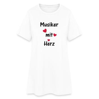 Musiker mit Herz - Frauen T-Shirt-Kleid - Weiß - Vorne