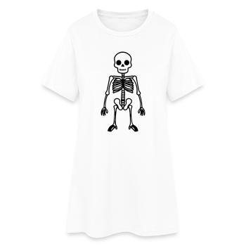 Bande dessinée squelette - Robe T-shirt Femme - blanc - Devant