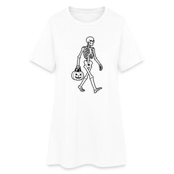 Squelette Halloween - Robe T-shirt Femme - blanc - Devant