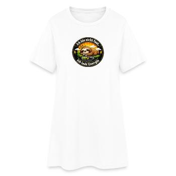 Ich lade Energie Faultier - Frauen T-Shirt-Kleid - Weiß - Vorne