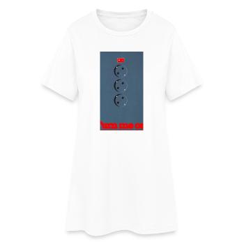 Trois douilles sur fond bleu - Robe T-shirt Femme - blanc - Devant