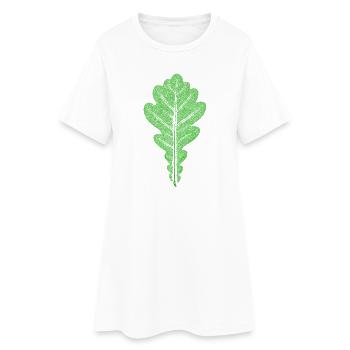Eichenblatt / Blatt der Eiche - Botanisch - Frauen T-Shirt-Kleid - Weiß - Vorne