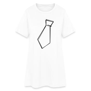 Krawatte handgezeichnet - Frauen T-Shirt-Kleid - Weiß - Vorne