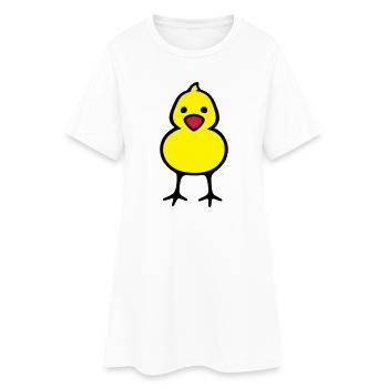 Küken - Frauen T-Shirt-Kleid - Weiß - Vorne