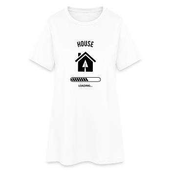 House Loading - Frauen T-Shirt-Kleid - Weiß - Vorne