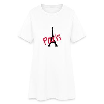 Paris - Frauen T-Shirt-Kleid - Weiß - Vorne