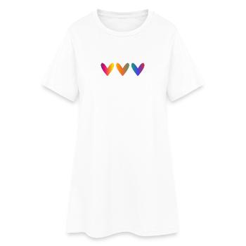 CŒUR. CŒURS. SAINT VALENTIN. LOVE. AMOUR. COUPLE. - Robe T-shirt Femme - blanc - Devant