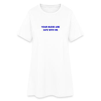 Nur vertrauliche Vibes - Frauen T-Shirt-Kleid - Weiß - Vorne