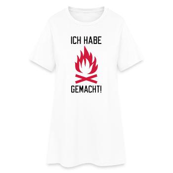 Ich habe Feuer gemacht | Lagerfeuer | Grill - Robe T-shirt Femme - blanc - Devant