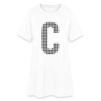 C letter dots grid - Women’s T-Shirt Dress - white - Front