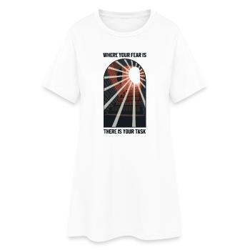 Fear as a signpost: solution - Women’s T-Shirt Dress - white - Front
