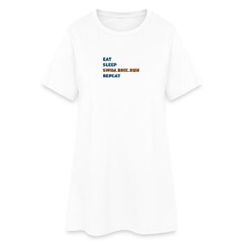 mangerDormirNatnatBikeRunRépéter - Robe T-shirt Femme - blanc - Devant