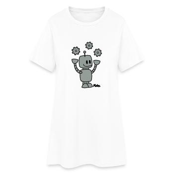 Roboter (2c) - Robe T-shirt Femme - blanc - Devant