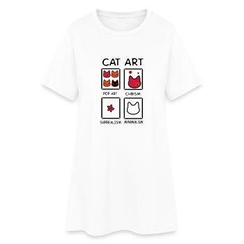 2541614 130217217 art du chat - Robe T-shirt Femme - blanc - Devant